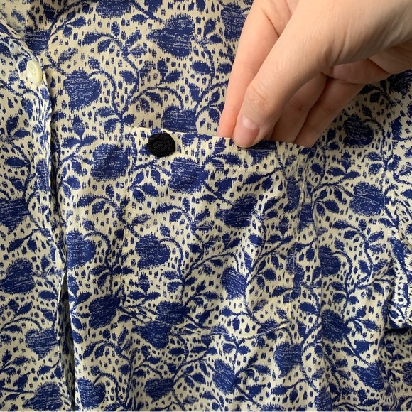 Alex Mill Standard Ikat Heart Button Down Shirt Blue White Size XL NWT New - Picture 6 of 13